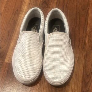 White Slip-On Vans Shoes